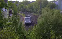 139 558-1 (RailAdventure) kommt als Lokzug aus Aachen-Rothe-Erde(D) nach Aachen-West und kommt aus Richtung Aachen-Rothe-Erde,Aachen-Hbf  und fährt in Richtung Aachen-Schanz,Aachen-West. 
Aufgenommen von einer Brücke von der Weberstraße in Aachen. 
Bei schönem Sonnenschein am Morgen vom 27.4.2018.