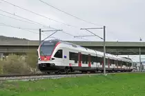 RABe 523 009, auf der S3, fährt Richtung Bahnhof Itingen. Die Aufnahme stammt vom 14.04.2018.