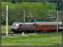 Railjet 1016 035 Spirit of Linz in voller Fahrt nahe Thalheim bei Judenburg am 15.5.2007