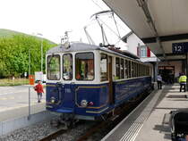 asm Oberaargau - 100 Jahr Feier   Bipperlisi   Salontriebwagen BRe 4/4 116 im Bahnhof Niederbipp am 28.04.2018