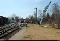Blick auf das Gelände des Eisenbahnmuseums Leipzig-Plagwitz während der 21. Leipziger Eisenbahntage und Gegenlicht. [24.3.2018 | 10:41 Uhr]