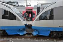 Zwei BOB Talente vor einem BOB Integral in München Hbf. (13.04.2018)