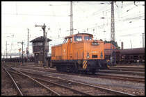 Rangierlok Rusalka 16 mit der Nummer 344103 rangiert hier am 29.8.1993 im Bahnhof Wittenberge.