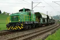 Makies AG: HENSCHEL Em 3/3 CH-MAKI 98 85 5837 825-9 auf Rangierfahrt bei Gettnau am 3. Mai 2018.
Foto: Walter Ruetsch