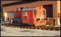 Klein Diesellok D 10 der Bentheimer Eisenbahn im Bahnhof Bad Bentheim am 4.9.1993.
