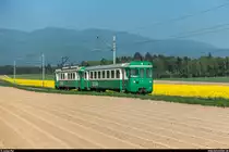 BFS-Fotofahrt auf der BAM mit Be 4/4 14 und Bt 53 am 6. Mai 2018.<br>
Zwischen Tuilerie und Mauraz.
