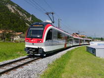 travys / YsteC -  Triebwagen Be 4/4  + B + Be 4/4  unterwegs bei Baulmes am 05.05.2018