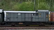 Ein Preußischer Personenzuggepäckwagen (Pw3 pr 99a / 531) im Eisenbahnmuseum Bochum-Dahlhausen. (April 2018)