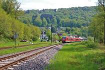 DB Regio Vareo Alstom Lint 81 (620 022) am 29.04.18 in Daufenbach Bahnhof auf der Eifelbahn