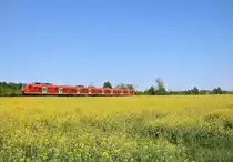 DB Regio 425 xxx am 04.05.18 bei Frankfurt am Main Mainkur auf den Weg in Richtung Hanau