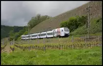 Süwex ET 429105 nach Saarbrücken am 30.4.2018 um 14.46 Uhr bei Kanzem.