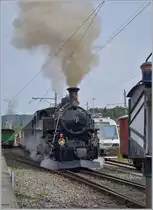 Die BFD HG 3/4 N° 3 (1913) verlässt Blonay mit dem ersten Zug des Tages Richtung Chaulin.
12. Mai 2018