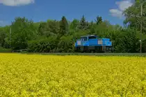 Aus Richtung Rorschach kommend befindet sich bei Egnach die 936 133-8 von Stadler auf der Fahrt Richtung Romanshorn (30.04.2018).