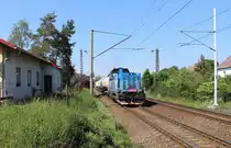 731 015-4 zu sehen am 18.05.18 bei Tršnice mit der Übergabe von Sokolov nach Cheb. 