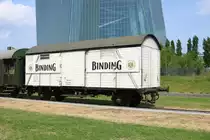 Historische Eisenbahn Frankfurt am Main Binding Güterwagen auf der Hafenbahn am 12.05.18. Dieser Zug wurde von einen Verein gemietet in dem ich Mitglied bin. An der Fahrt habe ich auch teilgenommen