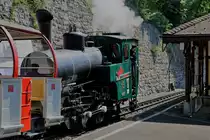 BRIENZ-ROTHORN-BAHN
Eisenbahnromantik vom 18. Mai 2018 im BRB Bahnhof Brienz.
Die Heizoelbefeuerte H 15, 1996 SLM, zur Abfahrt bereit.
Foto: Walter Ruetsch