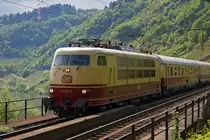 Lokomotive 103 113-7 am 01.05.2018 auf dem Pündericher Viadukt ( Mosel).