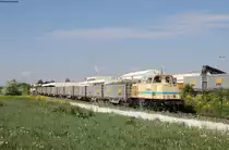 580 009-5 mit einem Aushubzug in Lauffen 9.5.18