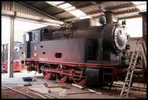 Dampflok DHEF 1 am 2.10.1993 im neuen Schuppen in Harpstedt.