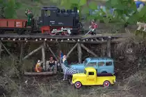 Fertigstellung der Behelfsbrücke der Snftenberger See Bahn. 26.05.2018 13:05 Uhr.
Niemtsch, Senftenberger See.