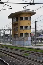 Altes Stellwerk im Bahnhof Roma Ostiense am 21.05.2018, jetzt außer Betrieb.