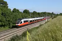 Ein außergewöhnliches Tandem durch 4124.014+4024.103 verkehrte heute am 26.5.18 auf der S-3 bei Sollenau