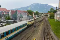 218 447-1 bei der Ausfahrt aus Immenstadt. 21.5.18