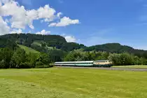 218 447 mit einem ALX am 26.05.2018 bei Oberstdorf. 