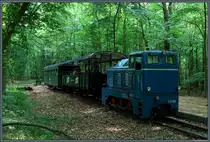 199 041 ist mit dem Zug aus Magdeburgerforth am derzeitigen Endpunkt Lindenstraße angekommen. (27.05.2018)