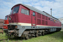 Die Diesellokomotive 130 101-9 Anfang April 2017 in Dresden-Altstadt.