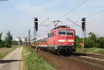 111 134-3 mit der RB 38855 (Mannheim Hbf-Karlsruhe Hbf) bei Wiesental 18.5.18