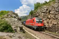541 017 mit einem Containerzug am 09.06.2015 bei Zanigrad. 