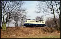 140617 fährt hier am Ortsrand von Hasbergen solo am 11.3.1994 nach Münster
.