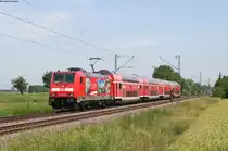 146 229-0  Europapark Rust  mit der RB 17063 (Offenburg-Neuenburg(Baden)) bei Riegel 3.6.18