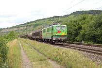142 130-4 der BYB mit dem Henkelzug von Langelfeld (Rheinl.) nach Gunzenhausen fotografiert bei Thüngersheim am 21.06.2018