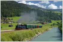 Ex. SKGLB 22 (Aquarius C) mit dem Sommernostalgiezug 3390 von Zell am See nach Krimml bei der Durchfahrt in Rettenbach am 20.6.2018.