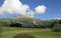 10 Jahre UNESCO Welterbe RhB
Bahnfestival am 9. und 10. Juni 2018 in Samedan und Pontresina:
Die G 3/4 Nr. 11  Heidi  war am Samstag, 9. Juni mit einem Dampfshuttlezug von Samedan nach Pontresina zwischen Punt Muragl und Pontresina unterwegs.