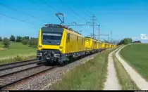 Testfahrten mit 8 neuen Xem 181 Unterhaltsfahrzeugen für GBT und CBT am 20. Juni 2018 bei Engishofen.
