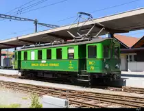 CJ - Oldtimer Triebwagen BCe 4/4  70 im Bahnhof von Saignelégier am 23.06.2018