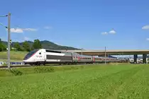 TGV Lyria 4417 fährt Richtung Bahnhof Sissach. Die Aufnahme stammt vom 19.06.2018.
