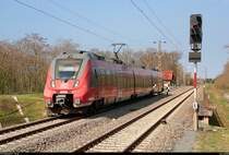 Fahrzeugwechsel auf der S7: Drei gebrauchte Hamster aus dem Rheinland...
442 602 (Bombardier Talent 2) der S-Bahn Mitteldeutschland (DB Regio Südost), noch mit RSX-Beklebung, als S 37725 (S7) von Halle-Nietleben nach Halle(Saale)Hbf Gl. 13a erreicht den Bahnhof Halle Südstadt auf der Bahnstrecke Halle–Hann. Münden (KBS 590). [14.4.2018 | 10:30 Uhr]