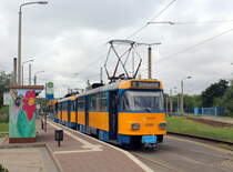 Leipzig LVB SL 1E (Tw T4D-M1 (LVB-Typ 33c) 2139) Lausen (Endstelle - Einstieg) am 25. Juli 2017. 
