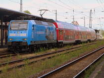 Am 01.07.2018 kam 146 013 mit ihrem RE aus Richtung Magdeburg nach Stendal und fuhr weiter in Richtung Uelzen.