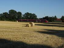 Vom weiten kann man den 644 045 hören wie er den Bahnhof Ochtrup als Zug 14996 verlässt in Richtung Gronau. 02.07.2018