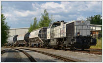 Perlkieszug 71301 am 30.6.2018 nach der Ankunft am Bahnhof KAT 2 in Leibenfeld in Deutschlandsberg. Der Lokführer war so nett, und schaltete für uns bei der Schiebelok 1700.2 das Spitzensignal ein und die Schlusslichter aus.