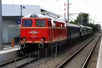 NLB 2143.56 am 07.Juli 2018 mit dem EZ nach Ernstbrunn im Bahnhof Korneuburg.
