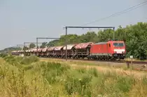 186 340-6 von DB Cargo Nederland rollt durch Lummen Richtung Hasselt. Gruß zurück an den freundlichen TF. Aufnahme vom 06/07/2018.