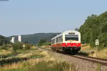 VS 250 und VT 411 als RB 22270 (Münsingen-Ulm Hbf) bei Schelklingen 1.7.18