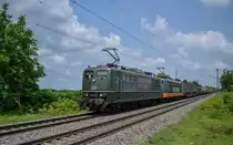 Am 09.06.2018 gab es ein Highlight zu bestaunen, die angemietete 151 124 + 162 xxx mit einem KLV durch Buggingen nach Basel.