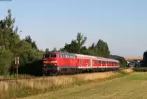 218 494-3 mit dem RE 3215 (Donaueschingen-Ulm Hbf) bei Schmiechen 1.7.18